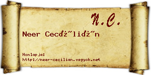 Neer Cecílián névjegykártya